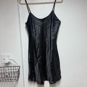 Sleek black Satin slip dress